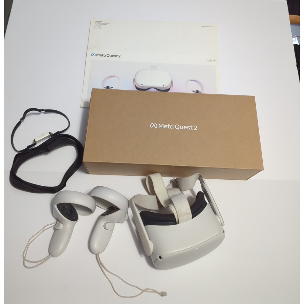 Meta Quest 2 VR Headset 128 GB Controllers Oculus bundle tested standalone VR